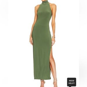 Normal Kamali Halter Turtleneck Side Slit Gown